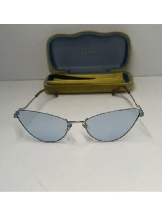- NEW Gucci GG1006S Cat Eye Sunglasses – Silver / Light Blue 100% AUTHENTIC main image 5